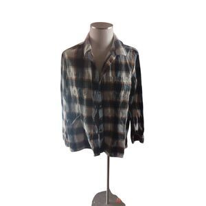 Duluth trading company cotton flannel Plaid women's extra large grunge 90s